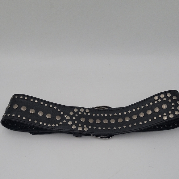 Black Studded Leather Belt - Picture 4 of 6